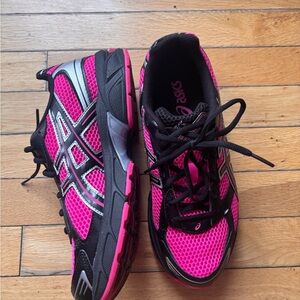 ASICS Women's Hot Pink and Black Athletic Sneakers